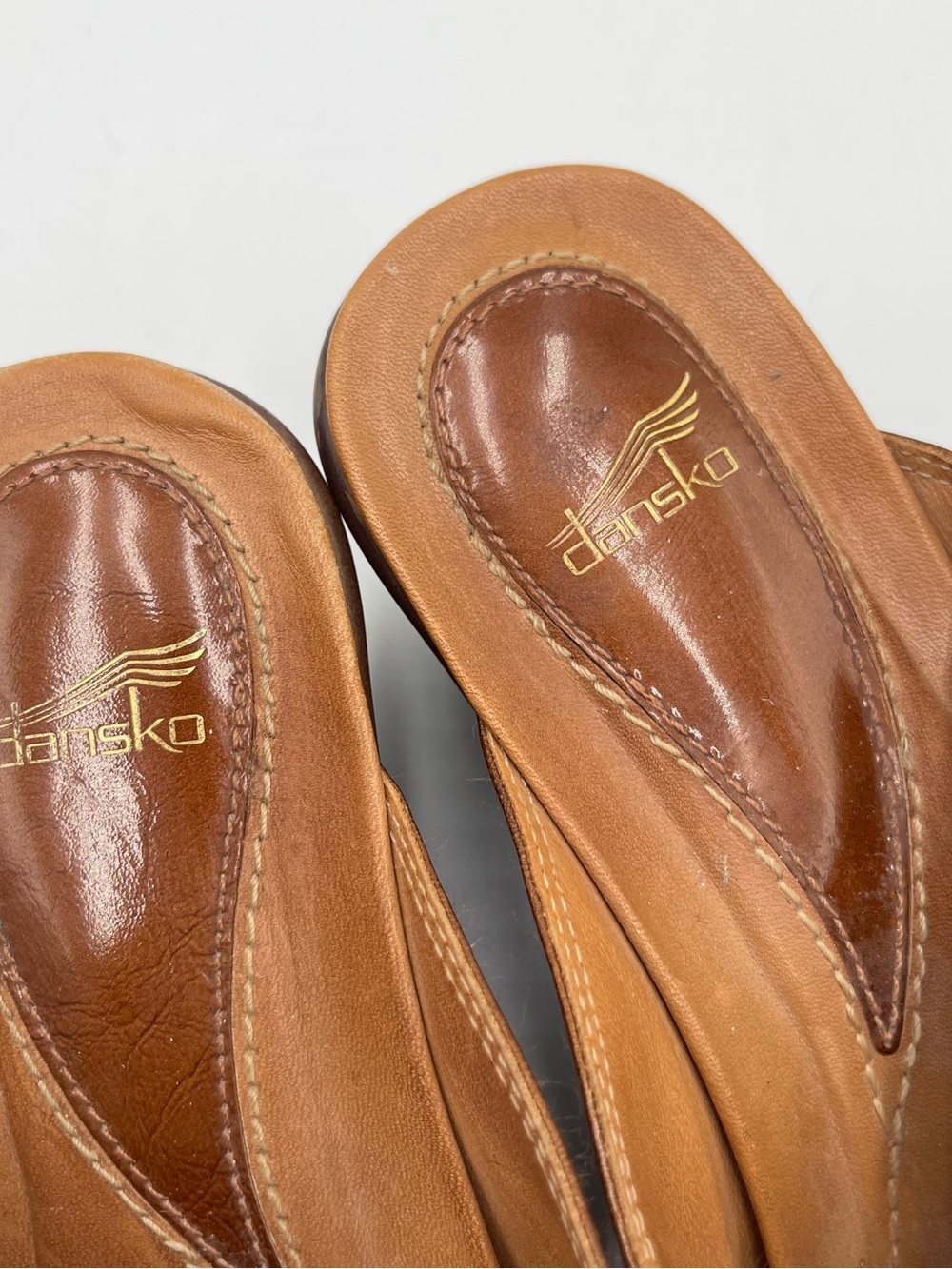 Dansko Ava Brown stretch Fabric Wedge Sandals Slip On Women's Size 38 US 7.5-8 - Picture 7 of 13